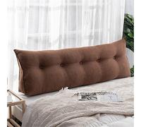 Almohada para Cabecera Cuña Triangular Posicionador Corporal Almohada de Lectura para El Descanso Cojín Lumbar Grande para Cabecera con Bolsillos Laterales Marrón Tamaño Individual/100 cm