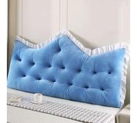 Almohada para cabecero Azul Individual de 35 4 Pulgadas cojín de cuña para Cama Relleno de algodón Respaldo Grande extraíble Rectangular Soporte para Lectura almohadón para sofá Dormitorio Cama desca