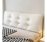 Almohada para cabecero Color Blanco 47" cojín de mesita de Noche de Color Liso cuña de Lectura Respaldo de Piel sintética Apoyo para la Lectura Gran almohadón para la Espalda Base para Cama de día