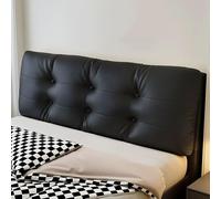 Almohada para cabecero Color Negro 79" King Color Liso cojín de cabecera cuña Respaldo de Lectura de Piel sintética Apoyo para la Lectura Gran almohadón para la Espalda Base para Cama de día