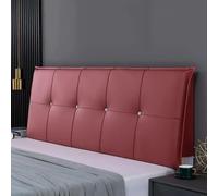 Almohada para cabecero Color Rojo 79" cojín de cabecera King Respaldo Grande para Cama Piel sintética Soporte Lumbar diván tapizado para Lectura Tabla de posicionamiento para Dormitorio almohadón