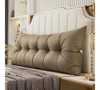 Almohada para cabecero cuña Larga para Cama cojín Elevado para Lectura almohadón Grande Banco para Cama de día Respaldo para Dormitorio para Descansar Dormir Ver la televisión marrón tamaño King 200