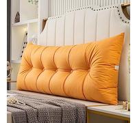 Almohada para cabecero cuña Larga para Cama cojín Elevado para Lectura almohadón Grande Banco para Cama de día Respaldo para Dormitorio para Descansar Dormir Ver la televisión Amarillo 150 cm (59")
