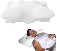 Almohada para dormir de lado, almohada de espuma viscoelástica para aliviar el dolor de cuello, almohada cervical ergonómica con funda de almohada lavable para dormir de lado, almohada refrescante sin
