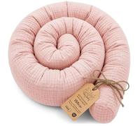 Almohada para dormir de lado Muselina, almohada para el cuerpo de serpiente 150 cm Algodón - cojin cervical enrollable lavable cojines grandes almohada para el cuerpo Oeko-Tex Rosa empolvado Muselina