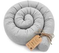 Almohada para dormir de lado Muselina, almohada para el cuerpo de serpiente 200 cm Algodón - cojin cervical enrollable lavable cojines grandes almohada para el cuerpo Oeko-Tex Gris Muselina