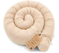 Almohada para dormir de lado Muselina, almohada para el cuerpo de serpiente 400 cm Algodón - cojin cervical enrollable lavable cojines grandes almohada para el cuerpo Oeko-Tex Beige Claro Muselina
