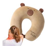 Almohada para el cuello Avión, cojín de apoyo para dormir de felpa de capibara 2 en 1, almohada para el cuello para dormir en forma de U, para niños adultos, avión, automóvil, lugar de trabajo, acampa