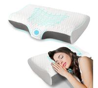 Almohada para el dolor de cuello Good Nite con almohada ortopédica de soporte para el cuello de espuma viscoelástica para dormir lateral, 60x36x13/10cm Blanco Leche 60X36X13cm