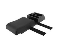Almohada para la consola central del automóvil con interfaz USB, caja de almacenamiento para el apoyabrazos ajustable en ancho, cojín multifuncional con portavasos compatible con (Línea negra negra)