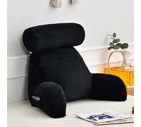 Almohada para leer Con Diseño, Respaldo, Soporte Lumbar, Brazo, Cojín Del Asiento, Descanso, Cama, Silla, Respaldo, Almohada, Respaldo, Almohada De Apoyo Sentado En La Cama, Ver Televisión(Black)