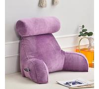 Almohada para leer Con Diseño, Respaldo, Soporte Lumbar, Brazo, Cojín Del Asiento, Descanso, Cama, Silla, Respaldo, Almohada, Respaldo, Almohada De Apoyo Sentado En La Cama, Ver Televisión(Purple)