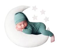 Almohada para posar fotografía recién nacido, almohada de luna creciente, almohada estrella, posando frijoles luna, almohada estrellas Set DIY recién nacido, profesional fotografía Prop blanco