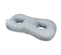 Almohada perforadora de oreja para personas que duermen de lado, almohada ergonómica de algodón PP con 2 agujeros para las orejas, cómodo cojín de dona para aliviar el dolor de oído, úlceras por