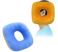 Almohada perforadora para orejas con forma de donut para dormir de lado, protector Cnh con agujero para las orejas, dolor de oído, inflamación, alivio del dolor (1 almohada, dos colores)