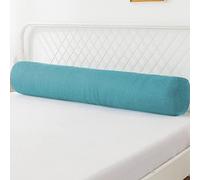 Almohada redonda para cabecero, cojín de apoyo para reposabrazos de sofá, almohada cervical suave redonda desmontable para protección de mesita de noche (redondo-12 x 90 cm, azul claro)