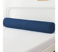 Almohada redonda para cabecero, cojín de apoyo para reposabrazos de sofá, almohada cervical suave redonda desmontable, protección cervical (redondo, 20 x 80 cm, azul marino)