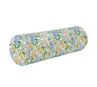 Almohada redonda para el cuello, relleno de almohada cilíndrica para sofá, fundas de almohada redondas con cremallera, Finlandia Lily Valley, flores de verano