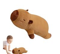 Almohada suave de la tira de Capybara de la historieta linda - Cojín de felpa de 90 cm de largo, adorable animal, juguete cómodo para abrazar, material suave para la piel | Almohada