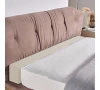 Almohada suave para relleno de colchón con funda extraíble, cierra la costura entre la pared de la cabecera o el estribo, cojín de apoyo para reposabrazos (180 x 15 x 15 cm, color blanco crema)