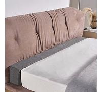 Almohada suave para relleno de colchón con funda extraíble, cierra la costura entre la pared de la cabecera o el estribo, cojín de apoyo para reposabrazos (180 x 10 x 10 cm, gris oscuro)