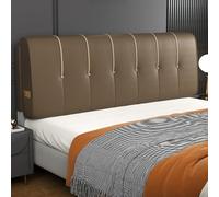 Almohada tapizada de piel sintética con botones para cabecera de cama, respaldo de cintura, cojín de apoyo para dormitorio, sofá cama, hogar, funda suave, pasta de café, 59 pulgadas, tamaño Queen,