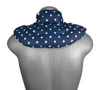 Almohada térmica cervical con cuello - estrella azul - Cojín con pepitas de uva. Cojín de nuca. Saco de calor y frio con semillas
