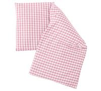 Almohada térmica compartimentada en 3 con pepitas de uva 20x50cm - Tejido biológico rosa y blanco - Saco térmico para microondas - Calor y frío - Cojín térmico