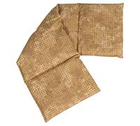 Almohada térmica compartimentada en 4 con huesos de cerezas 60x20cm - Saco térmico para microondas - Calor y frío - Cojín térmico con semillas (Color: batik oro)