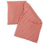 Almohada térmica compartimentado en 3 con semillas de colza 20x50cm - Rojo y blanco - Saco térmico para microondas - Calor y frío - Cojín térmico