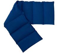 Almohada térmica XXL compartimentada en 8 con huesos de cerezas 75x20cm | Tejido biológico azúl oscuro | Saco térmico para microondas | Calor y frío | Cojín térmico con semillas