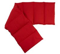Almohada térmica XXL compartimentada en 8 con huesos de cerezas 75x20cm | Tejido biológico rojo | Saco térmico para microondas | Calor y frío | Cojín térmico con semillas