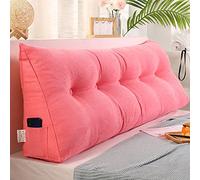 Almohada triangular de lujo con funda extraíble, cojín triangular suave para cama y sofá, 80 x 50 x 20 cm, almohadilla decorativa rosa para dormitorio