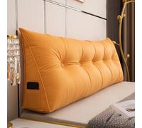 Almohada triangular grande para lectura, cojín de cuña con soporte lumbar, respaldo suave para sofá y cama, almohada triangular para cabecera, 150 x 50 x 20 cm, color naranja