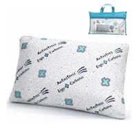 Almohada Viaje 50x30x11 Visoelástica con Carbono Activo, Almohada Ergonómica para Avión, Tren, Coche, Hogar, Camping. Almohada De Viaje Transpirable con Doble Funda Lavable y Bolsa de Transporte