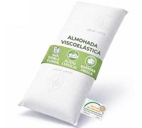 Almohada Viscoelástica 70 cm Aloe Vera de Núcleo Compacto Indeformable - Almohada 70 Ergonómica de Alta Densidad para Dormir de Lado y Boca Arriba, Doble Funda Antialérgica Transpirable, OEKO-TEX