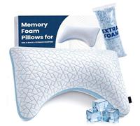 Almohada Viscoelastica para Dormir de Lado - Ajustable Almohada Cervicales y Cuello con Soporte Cervical, Almohada Cervical que Alivia Dolor de Cuello, con Funda Transpirable Lavable (Tamaño Queen)