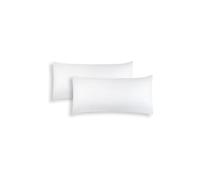 ALMOHADAONLINE-Almohada de Fibra con Doble Funda 50x75cm-FirmezaAlta(TactoPluma)Antialérgica, Transpirable-Lavable Funda Exterior-Ideal para Dormir Boca Arriba o de Lado.Ideal para Hoteles(2,50x75 cm)