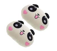 Almohadas Cervicales para Coche 2 Piezas de Felpa Panda | Reposacabezas para Asiento, Uso en Viaje y Trayectos, Diseño Tierno, Fundas Extraíbles y Lavables