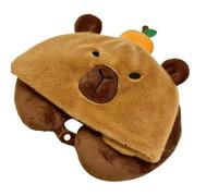 Almohadas cervicales para dormir,Almohada cálida de felpa Capybara: un sueño cálido y suave debe tener una almohada para mujeres, hombres y aviones, coches, autobuses,