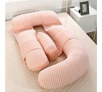 Almohadas de embarazo grandes para mamá, regalo delicado para mujeres, soporte de dormir, lavable, almohada de apoyo a rayas, almohada de maternidad, almohada de rayas naranja-rayas