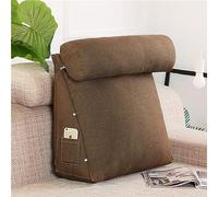 Almohadas de lectura, Almohada de descanso en cama, con brazos de apoyo, bolsillo y asa portátil, cojín de soporte lumbar de espuma viscoelástica triturada for leer, ver televisión, juegos, almohada e