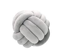 Almohadas Decorativas con Forma de Bola de Nudo, Redondas de Terciopelo Tejidas a Mano, Suaves y cómodas para la habitación de tu bebé, Cuna, sofá o Suelo (Gris, 22 cm)