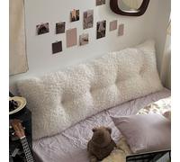 Almohadas mullidas de felpa para cabecera, para todas las estaciones, cojín de respaldo de doble cara, almohada gruesa y larga, soporte suave para leer, dormir en la cama, sofá, dormitorio, sofá cama