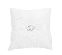 Almohadas para Portadores de Anillos, Decoración Nupcial, Almohada de Boda, Lazo de Satén Blanco, Anillos de Encaje, Cojín para Portador, Cesta para Niña de Flores para Propuesta
