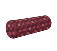 Almohadas redondas para cama, almohada de cuello con funda, almohadas redondas para sillas, almohada cilíndrica, fundas de almohada redondas con cremallera, cuadrados frescos, color rojo borgoña