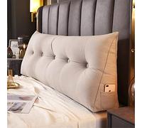 Almohadas Triangulares Grandes para Cabecera de Terciopelo Suave para El Respaldo Soporte de Posicionamiento Almohadas de Lectura para Sentarse En La Cama Cojín Lumbar Plateado 200 X 50 X 20 cm