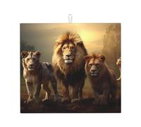 Almohadilla absorbente para encimera de cocina, diseño de animales salvajes, antideslizante y de secado rápido para almacenar vajilla y limpiar encimeras, 18 x 16 pulgadas