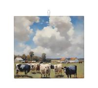 Almohadilla absorbente para encimera de cocina WHJSSF A Large Farm. Patrón antideslizante y de secado rápido para guardar vajilla y limpiar encimeras de 45,7 x 40,6 cm