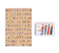 Almohadilla adhesiva multifuncional con límites de bobina con naranjas coloridas, diseños de niñas, álbum de pegatinas seguro, textura PET para niños y, suministros de oficina para estudiantes